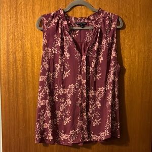 41 Hawthorn burgundy Ruffled Relaxed Blouse xl